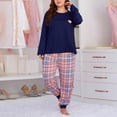 thumbnail image 4 of Kcodviy Pyjama Assorti à Carreaux pour Femmes Grande Taille, Tenue d'Intérieur à Imprimé, Pantalon Long, Ensemble de Pyjama pour Femmes, Ensemble Deux Pièces, 4 of 8