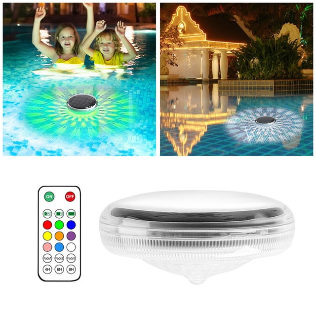 Pond Lights | Floating Solar Pond Lights | Hot Tub Light Underwater Pool Light With Remote Control | LED Glow Lamp For Pool Garden Natural Light Sign Oil Lamp Fuel Indoor Odorless Bright Lights for