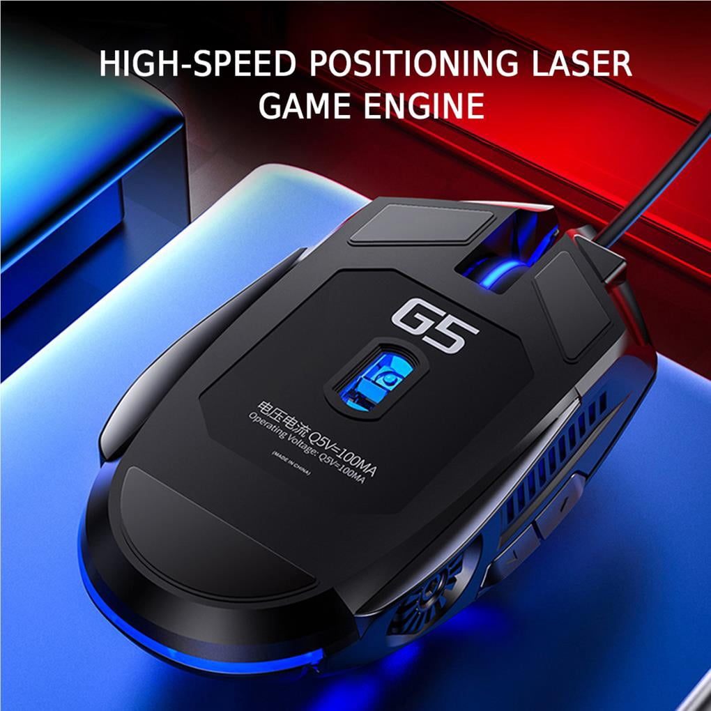 stanreset Souris de Jeu 6D 3200DPI Filaire Réglable à DEL Souris d'Ordinateur Silencieuse pour Portable PC No.1