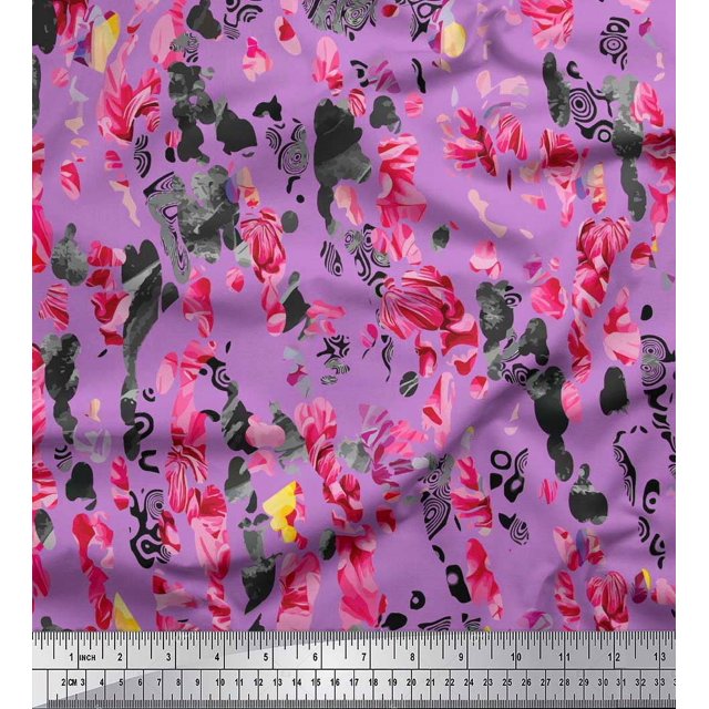 Soimoi Poly Georgette Fabric Animal Skin Texture Decor Fabric Printed Yard 42 Inch Wide