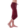 thumbnail image 1 of Capris à Taille Élastique pour Femmes, Pantalon Évasé Court, Jambe Découpée, Grande Taille, Capris en Polyester, Pantalons Capris, Style C-381 Rouge TTG, 1 of 1