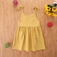 thumbnail image 2 of Robe d'Été à Bretelles pour Tout-Petites Filles Bébé, Mignonne, Couleur Unie, Robe Décontractée, 2 of 9
