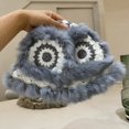 thumbnail image 2 of Women Bucket Hat Keep Warm Handmade Trendy Openwork Plush Bucket Hat, 2 of 5