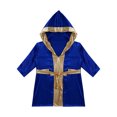 thumbnail image 4 of Alvivi Enfants Garçons Robe de Boxe Art Martial Muay Thaï Uniforme Manches Longues Kick Boxe Robe à Capuche Ensembles Bleu Royal 14, 4 of 7