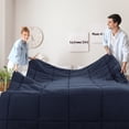 thumbnail image 3 of PiccoCasa Soft Lightweight Down Alternative Comforter, Navy Blue, Twin, 3 of 7