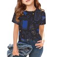 thumbnail image 2 of Toddler Child Girls Summer T Shirts Soft Graphic Printed Short Sleeve Basic Tees Ruffle Crewneck Home Wear Tops size 3-4T, 2 of 4