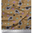 thumbnail image 1 of Soimoi Brown polyester Crepe Fabric Star,Paisley & Cosmos Floral Decor Fabric Printed Yard 52 Inch Wide, 1 of 1