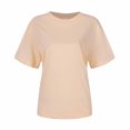 thumbnail image 4 of Timegard T-Shirts à Manches Courtes pour Femmes Col Ras du Cou Couleur Unie Confortables Décontractés Amples Chemises Haut T-Shirt Basique Blouse, 4 of 5