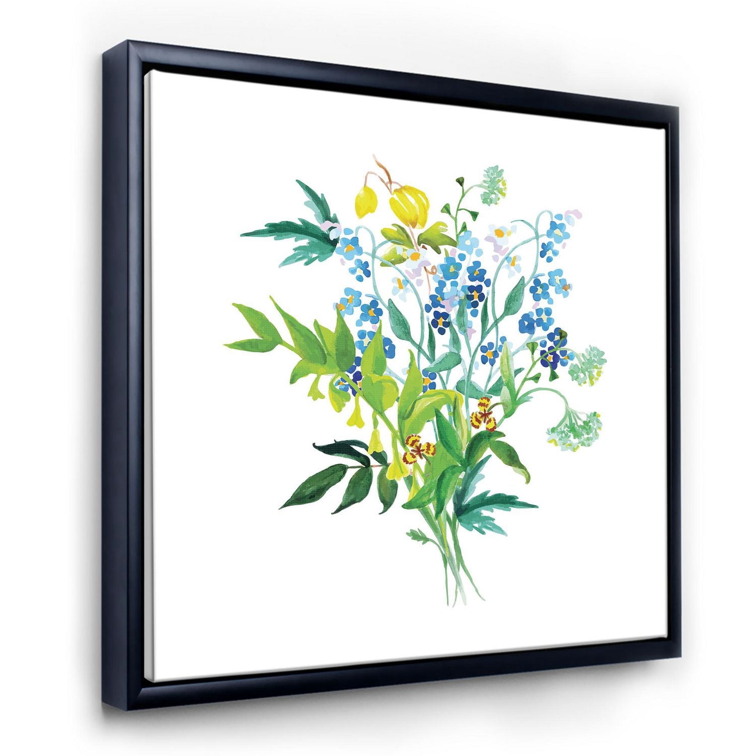 Designart Guirlande de fleurs des prés ART MURAL À CADRE FLOTTÉ