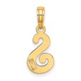thumbnail image 4 of Diamond2Deal 14K Yellow Gold Script Letter S Initial Pendant for Women (L- 0.59inch, W- 0.31inch), 4 of 6