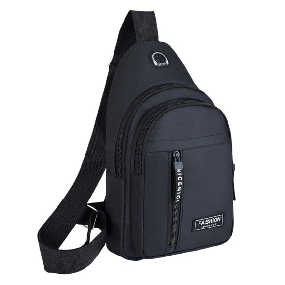 Sac de Poitrine en Tissu avec Trou pour Écouteurs, Sport Fonctionnel, Extérieur, Sac Bandoulière/épaule pour Hommes et Femmes