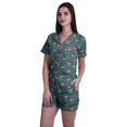thumbnail image 3 of Moomaya Ensemble de Pyjama en Coton pour Femmes, Chemise de Nuit à Col Cranté à Manches Courtes, 3 of 6
