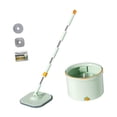 thumbnail image 1 of Luzkey Mop and Bucket Set Water Separator Adjustable Stainless Steel Handle Microfiber Mops Flat Mop Bucket for Kitchen Green, 1 of 8