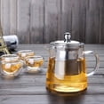 thumbnail image 2 of Borosilicate Glass Teapot, 450ml 750ml 950ml Capacity, Removable Stainless Steel Filter, Low Thermal Expansion, High Thermal Stability, Heat Resistant, Simple and Stylish Design, 2 of 6