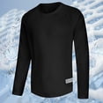 thumbnail image 2 of aohooy Mens Rash Guard Swim Shirt Long Sleeve Breathable UV Sun Protection Athletic Shirts for Hiking Running Workout Black,M, 2 of 4