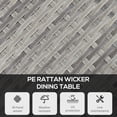 thumbnail image 4 of Outsunny 27.5" Outdoor Wicker Dining Table, PE Rattan Patio Furniture Grey, 4 of 10