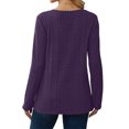 thumbnail image 4 of yoeyez Tunique en Tricot pour Femmes, Chandails à Manches Torsadées Patchwork, Col Ras du Cou Raglan, Chemises à Manches Longues, Hauts de Mode d'Automne 2024, Violet m, 4 of 6