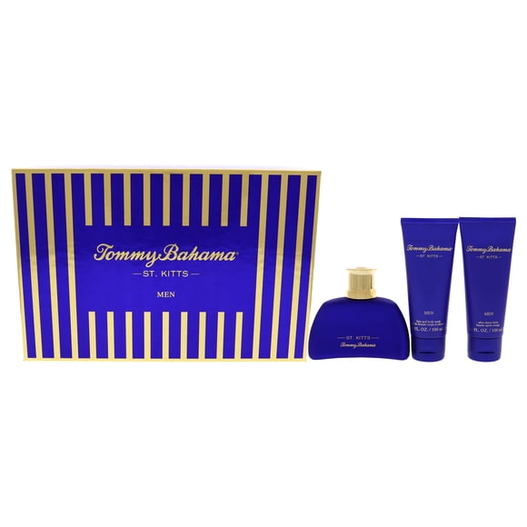 St Kitts by Tommy Bahama for Men - 3 Pc Gift Set 3.4oz EDC Spray, 3.4oz After Shave Balm, 3.4oz Hair and Body Wash