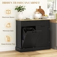 thumbnail image 4 of HOMCOM 10 Gallons Tilt Out Trash Cabinet, Kitchen Island w/ Drawers, Black, 4 of 10