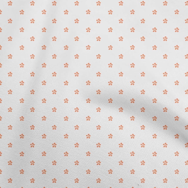 oneOone Cotton Poplin White Fabric Floral Craft Projects Decor Fabric Printed By The Yard 56 Inch Wide