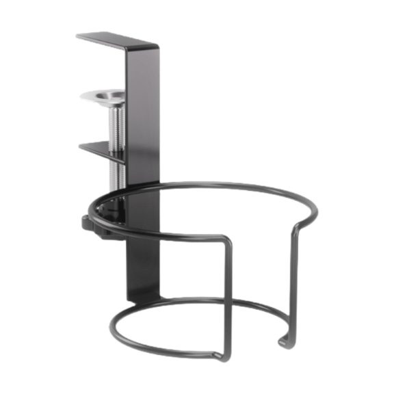 Elodie Desk Cup Holder Apartment Easy to Install No Drill Clamp on Table Cup Holder Black