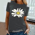 thumbnail image 2 of KIHOUT Nouveau Haut de Mode d'Été pour Femmes 2025, T-Shirt à Manches Courtes à Col Rond Décontracté à Imprimé Floral Gris Foncé L, 2 of 5