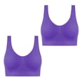 thumbnail image 2 of BVOFAR Sports Comfort Bras for Women 2 Pcs Seamless Wireless Yoga Bra with Removable Pads Plus Size Full Coverage Bralettes, 2 of 7