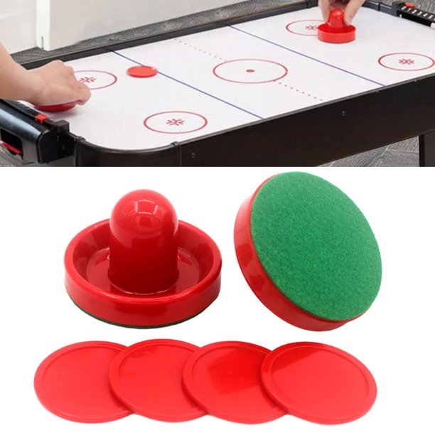 Tianxh Ensemble de Poussoirs de Hockey sur Air de 8 Pcs avec Glissière pour Palette de Hockey sur Air, Rondelles de Rechange et Chiffons de Nettoyage en Matériau PP pour Usage Domestique