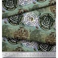 thumbnail image 3 of Soimoi Cotton Voile Fabric Text,Floral & Greek Key Block Printed Fabric 1 Yard 42 Inch Wide, 3 of 3