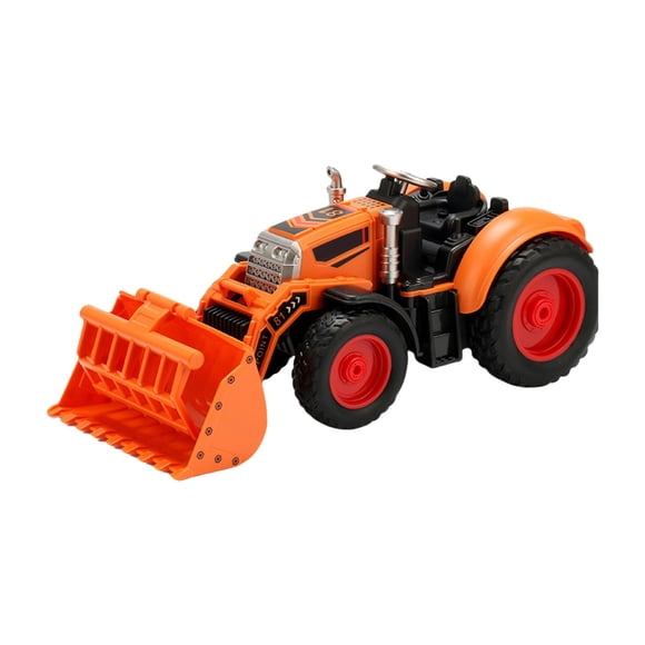 Tracteur-jouet de Ferme Orange avec Excavatrice - Véhicule d'Ingénierie à Inertie Simulée - Design Réaliste pour Jeu de Rôle - Jouet Éducatif pour Enfants 22x11x10 cm