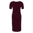 thumbnail image 4 of Ovzne Robes Grande Taille pour Femmes aux Formes Robe d'Été Femme à la Mode Imprimée Plissée Jupe de Maternité à Manches Courtes Col Rond Robe Mi-Mollet Robe de Printemps à Manches Courtes Imprimée Liquidation, 4 of 7