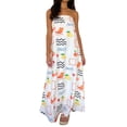 thumbnail image 1 of Gupgi Women Strapless Dress Boho Flowy Long Tube Dress Off Shoulder Loose Beach Sundress, 1 of 7