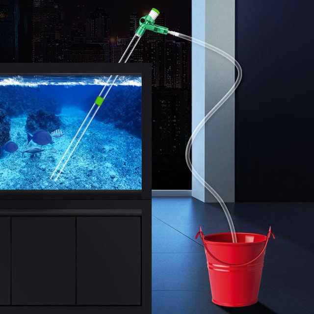 Ftwytp Fish Tank Water Changer, Manual Sand Washer, Feces Suction Tool, Efficient Cleaning, Silent Design, Easy Installation, Suitable for Freshwater & Saltwater Tanks