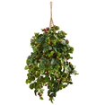 thumbnail image 1 of Nearly Natural Panier Suspendu en Soie de Framboise Vert, 1 of 1