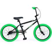 Costway Freestyle BMX Bike, 20” Trick Bicycle with 360 Degree Steering, Adjustable Seat Green