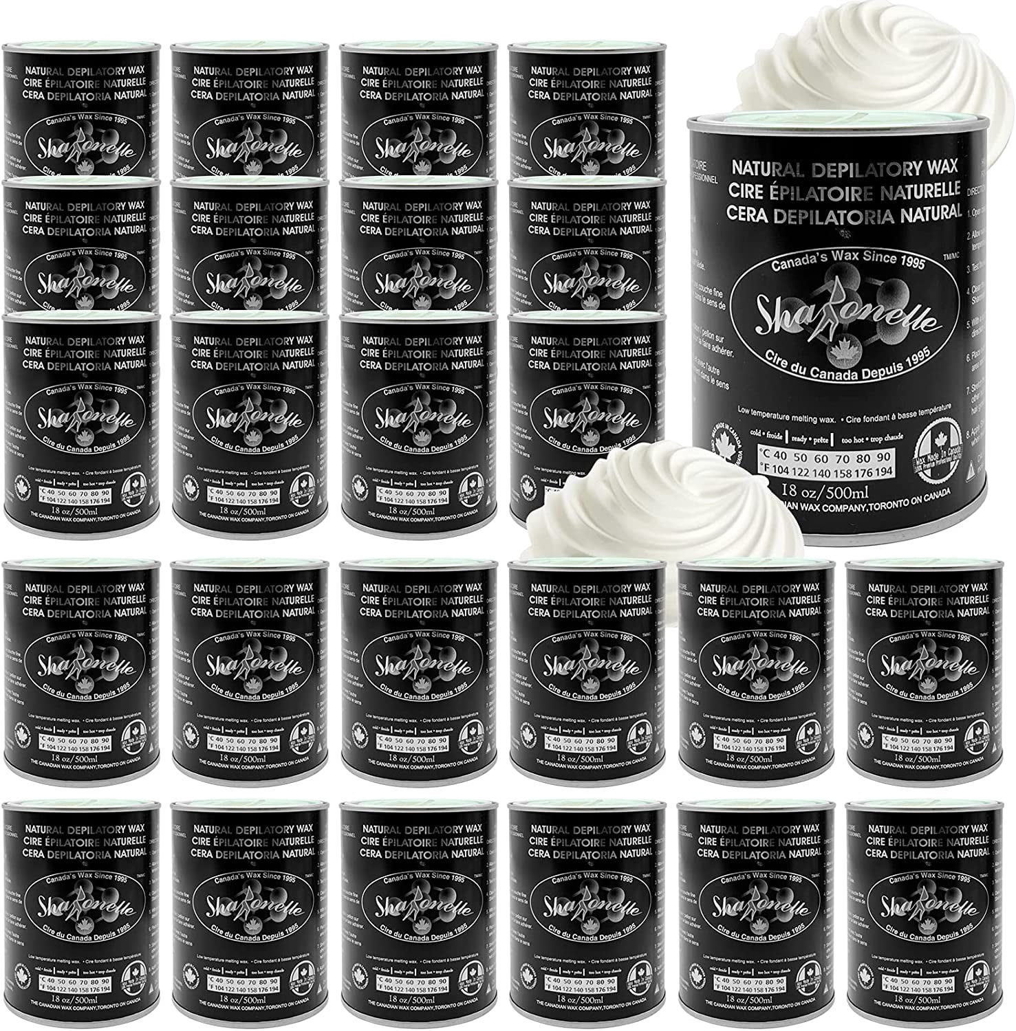 Sharonelle Soft Wax All Purpose Natural Depilatory Canned Wax (24 pcs, Cream)