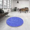 thumbnail image 4 of Ahgly Tapis d'Intérieur Lavable en Machine Carré Transitionnel Bleu Ciel, 7 Pieds Carré, 4 of 7
