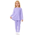 thumbnail image 3 of WENXIAOO Ensemble de Pyjama pour Enfants 2 Pcs Robe à Manches Longues avec Pantalon Pyjama Décontracté pour Filles Ensemble de Pyjama pour Filles Taille 9-10 Ans, 3 of 6