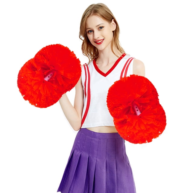Cheerleading Handheld Colorful Flowers Sports Activities Performance Cheering Supplies Round Colorful Practical Material Lightweight Handle Design Anti Slip Off