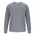 thumbnail image 3 of Jalioing Chandail à Col Rond pour Hommes Décontracté à Manches Longues Chandail Texturé Couleur Unie Basique Ample, 3 of 5