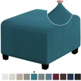thumbnail image 1 of LNGOOR 3 Sizes Square Jacquard Durable Customized Stretch Footrest Ottoman Cover Folding Storage Stool Furniture Protector Slipcover (Light Grey S), 1 of 7
