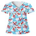 thumbnail image 1 of Hauts Style Infirmière à Imprimé Renne pour Femmes T-shirt de Noël, 1 of 5