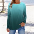 thumbnail image 2 of SROBPTY Longues Chandails à Manches pour Femmes, T-Shirt à Manches Longues à Col Rond avec Imprimé Automnal pour Femmes, Bleu Pâle, TG, 2 of 5
