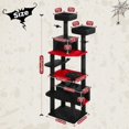 thumbnail image 2 of Large Cat Tree cm Cat Tower for Large Cats Cat Condo with Sisal-Cove Scratching Posts and Pads Padded Perch Dual Condo and Basket for Indoor Cats-Grey Small, 2 of 6