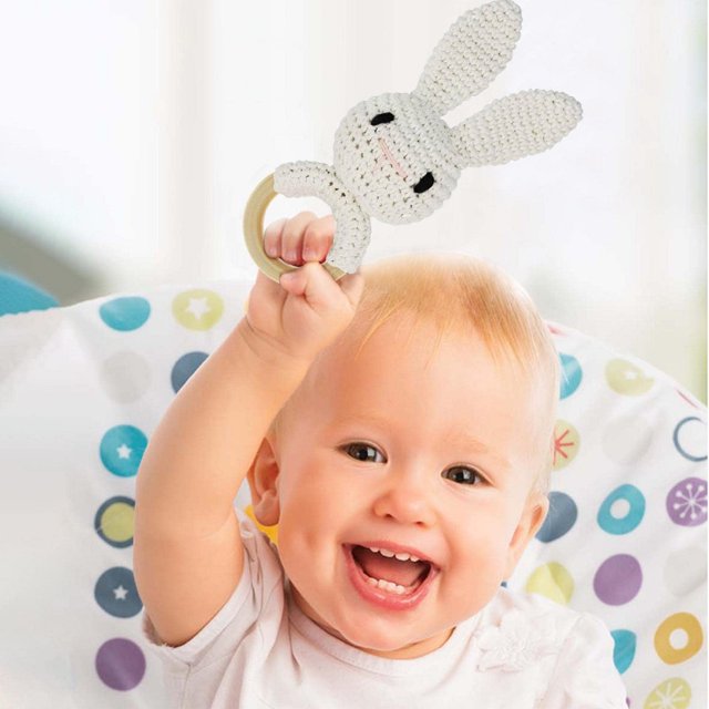 Agiferg Baby Teethers Handmade Rattle Grip Toys Baby Teethers For 3 Months Above Baby's Sore Gums Teethers Nursery Gift Pain Relief Suitable For Baby Boy