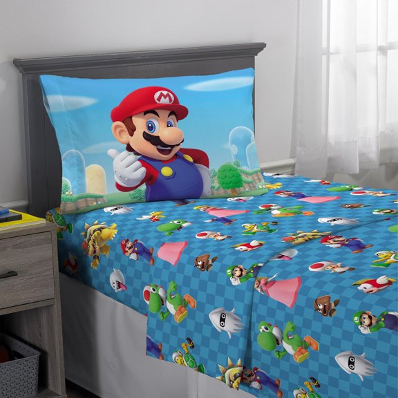 Super Mario "All The Players" Children's twin sheet set (3 pcs)