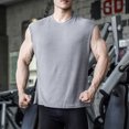 thumbnail image 2 of Qertyioot Débardeur Sans Manches en Tricot Léger de Sport et de Mise en Forme pour Homme, à Rayures Côtelées, Grande Extensibilité, Col Ras du Cou, 2 of 6