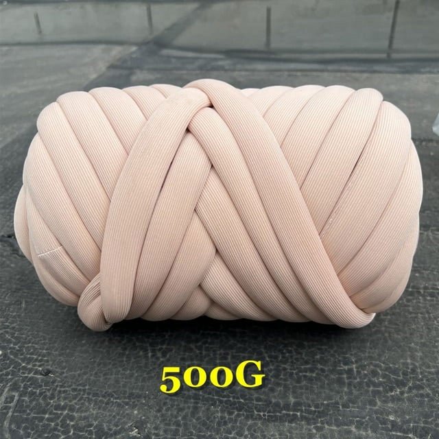 New Striped Core Spun Crochet Yarn Ice Silk Feeling Polyester Cotton Rope for Handbag Pet Nest Fashion Home Decoration