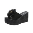thumbnail image 2 of LSLJS Sandales Femmes Décontractées à Bout Ouvert Talons Hauts Épais Wedge Chaussures Fleurs Exquises Pantoufles, 2 of 6