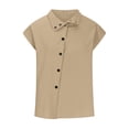 thumbnail image 4 of Birdeem Chemise Décontractée d'Été pour Femme, Ample, à Boutons, en Coton et Lin, Col Montant, 4 of 6